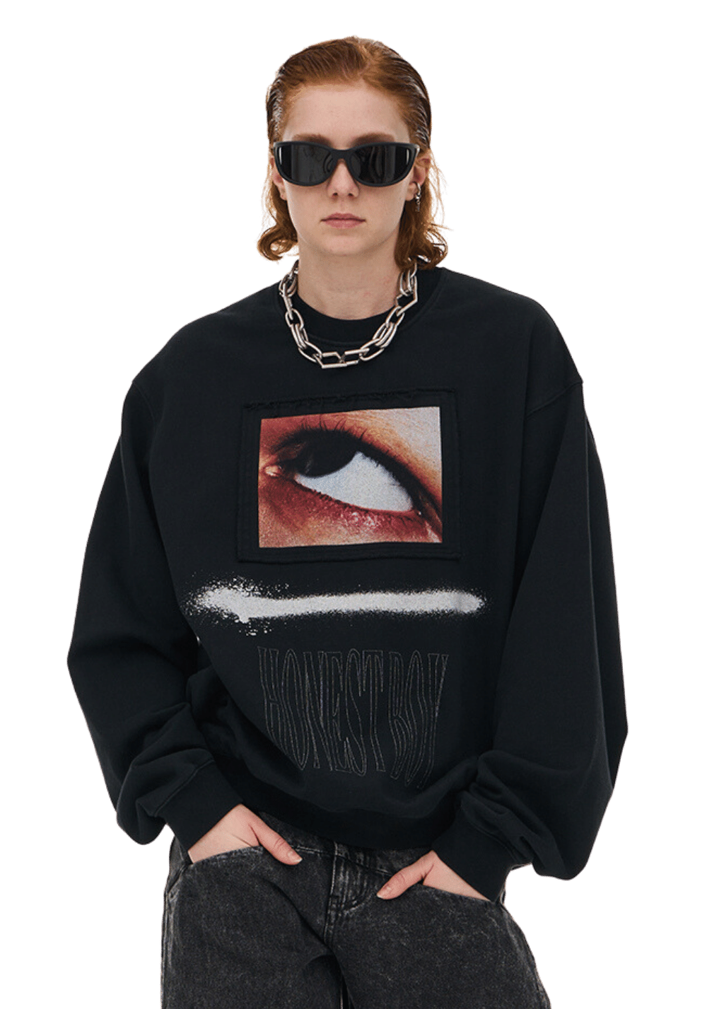 Vintage Eye Print Sweatshirt - PSYLOS 1, Vintage Eye Print Sweatshirt, Sweatshirts, MODITEC, PSYLOS 1