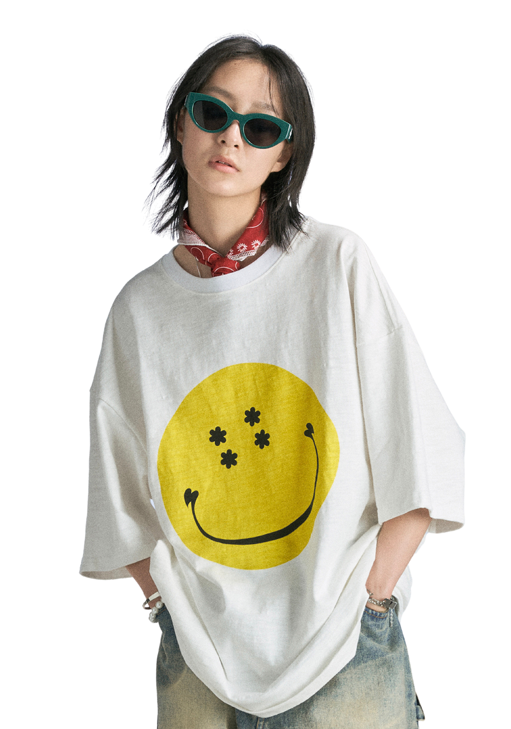 “Boy Don’t Cry” Loving Smiley T-Shirt - White - PSYLOS1