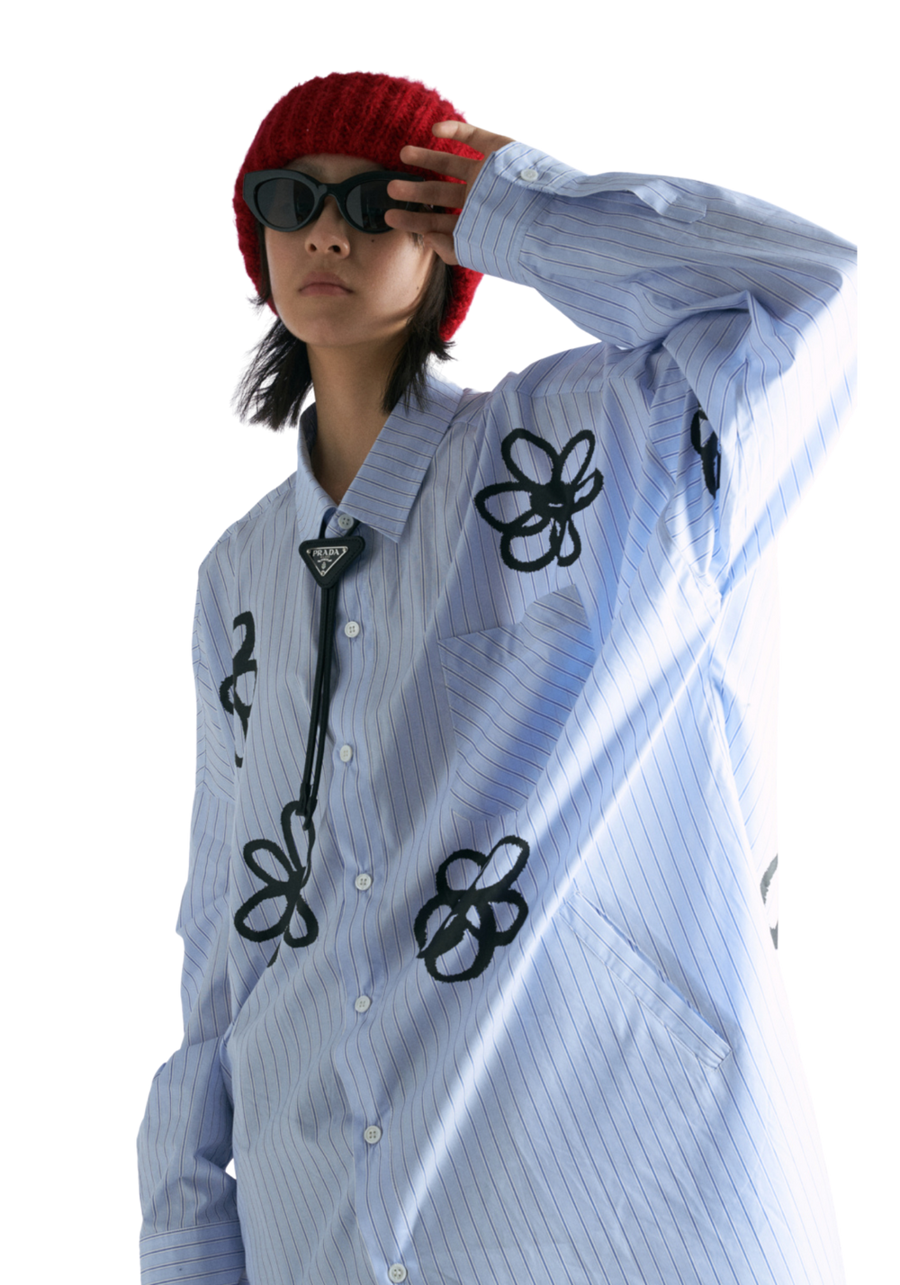 Flower Hand-Painted Striped Shirt - PSYLOS1