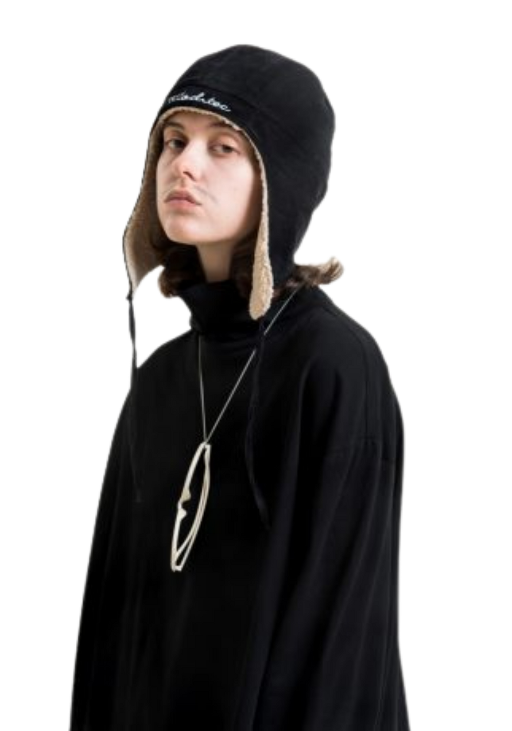Embroidered High Collar Base - Black - PSYLOS1