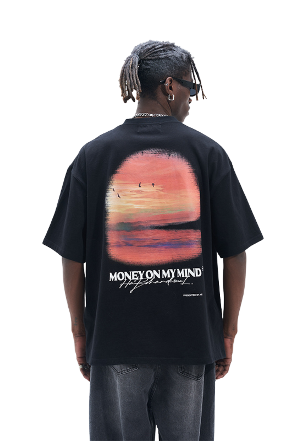 Harsh and Cruel - Sunset Oil Painting Printed Shirt - Black - PSYLOS1