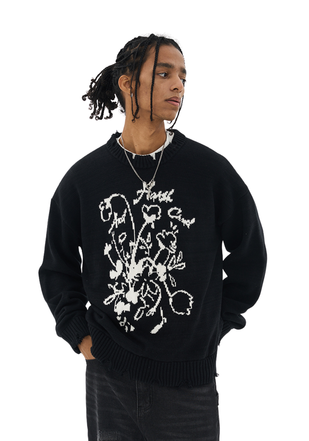 Painted Flower Sweater - PSYLOS 1