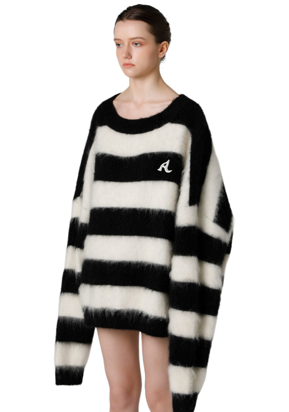 Black And White Striped Sweater - PSYLOS 1