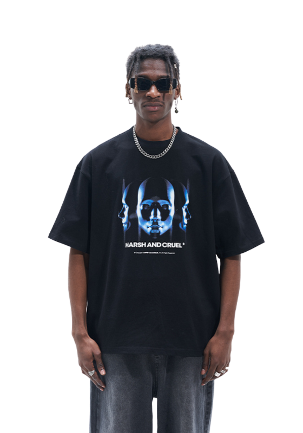 Future Metal Matrix Face Printed  T-Shirt - PSYLOS1