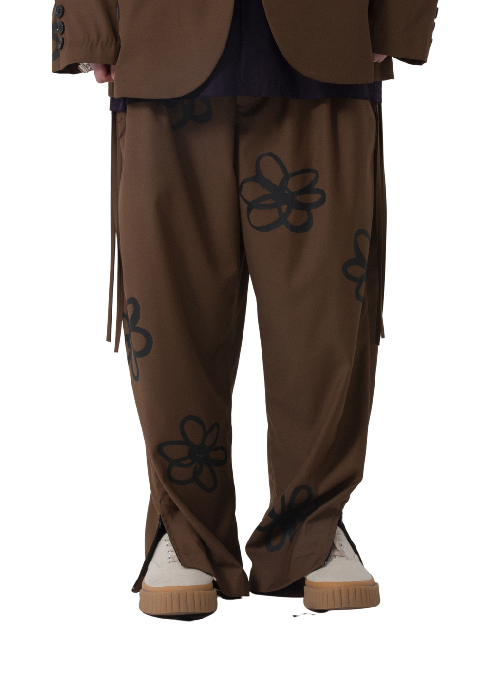 Hand-Painted Flower Suit Pants - PSYLOS1