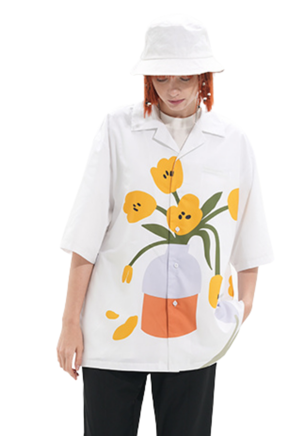 Hand Painted Flowers Shirt - PSYLOS 1