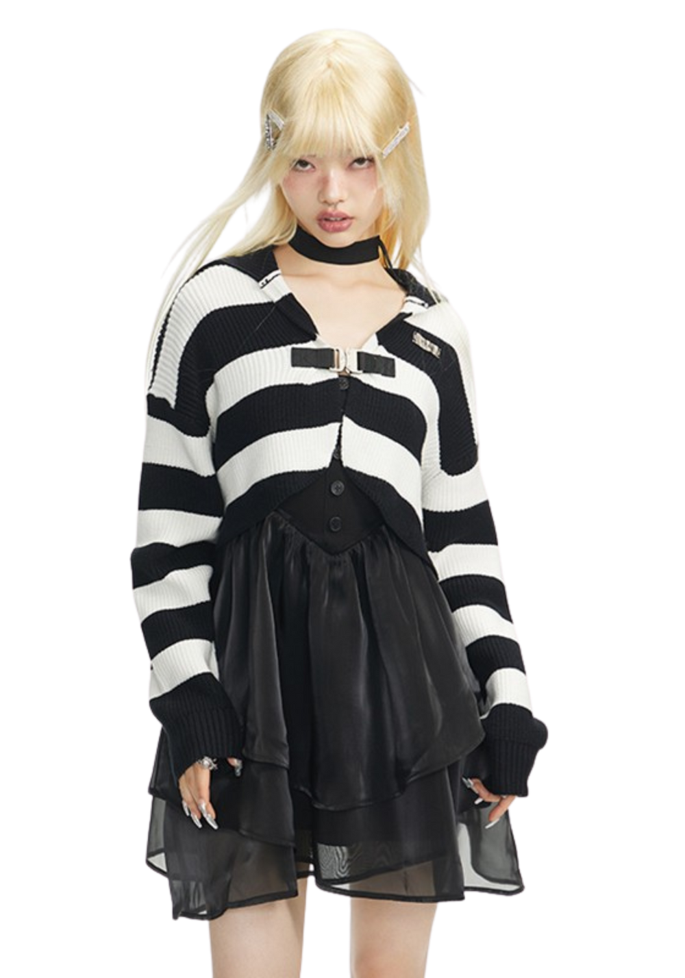 Black & White Striped Shirt - PSYLOS 1