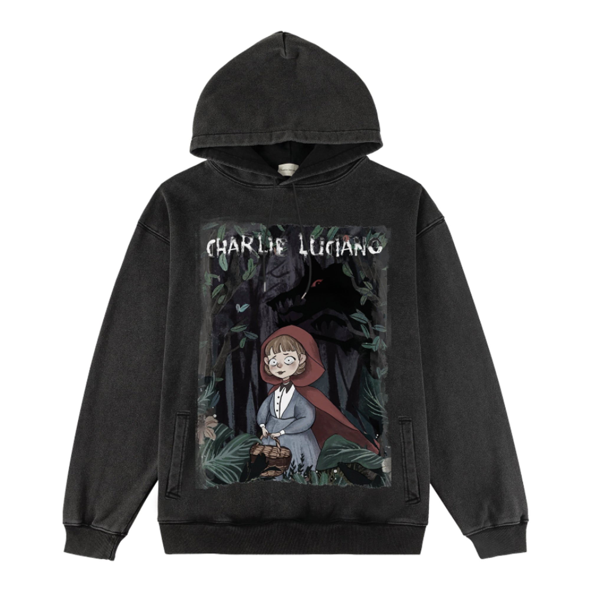 'Little Red Riding Hood' Print Vintage Hoodie - PSYLOS 1, 'Little Red Riding Hood' Print Vintage Hoodie, Hoodie, Charlie Luciano, PSYLOS 1